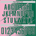 Custom Kelly Green Light Pink Line Sublimation Soccer Uniform Jersey