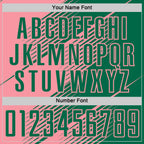 Custom Kelly Green Medium Pink Line Sublimation Soccer Uniform Jersey