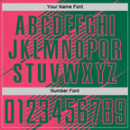 Custom Kelly Green Neon Pink Line Sublimation Soccer Uniform Jersey