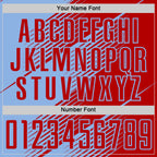 Custom Red Light Blue Line Sublimation Soccer Uniform Jersey