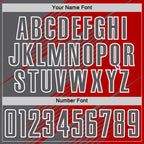 Custom Red Steel Gray-White Line Sublimation Soccer Uniform Jersey