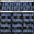 Custom Black Royal-White Lightning Sublimation Soccer Uniform Jersey