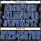 Custom Black Royal-White Lightning Sublimation Soccer Uniform Jersey