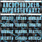 Custom Black Sky Blue-White Lightning Sublimation Soccer Uniform Jersey