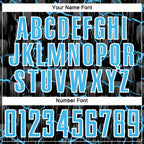 Custom Black Sky Blue-White Lightning Sublimation Soccer Uniform Jersey