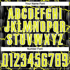 Custom Black Neon Yellow-White Lightning Sublimation Soccer Uniform Jersey