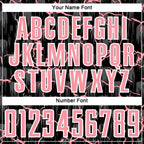 Custom Black Medium Pink-White Lightning Sublimation Soccer Uniform Jersey