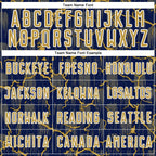 Custom Navy Old Gold-White Lightning Sublimation Soccer Uniform Jersey
