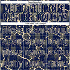 Custom Navy Cream Lightning Sublimation Soccer Uniform Jersey