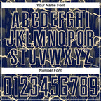 Custom Navy Cream Lightning Sublimation Soccer Uniform Jersey