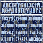 Custom Navy Light Blue-White Lightning Sublimation Soccer Uniform Jersey