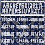 Custom Navy Gray-White Lightning Sublimation Soccer Uniform Jersey