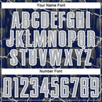 Custom Navy Gray-White Lightning Sublimation Soccer Uniform Jersey