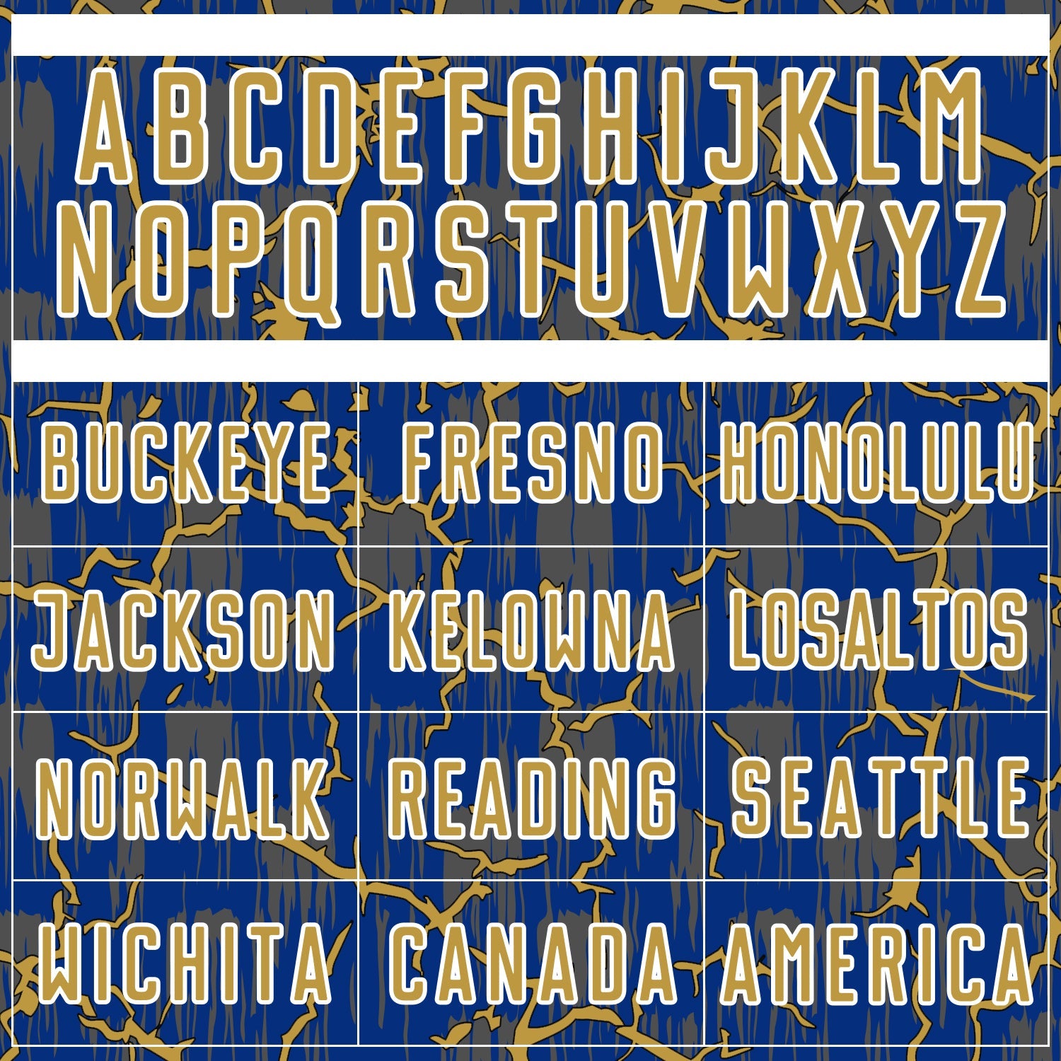 Custom Royal Old Gold-White Lightning Sublimation Soccer Uniform Jersey