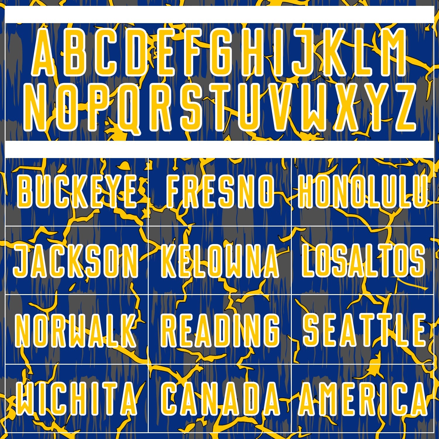 Custom Royal Yellow-White Lightning Sublimation Soccer Uniform Jersey