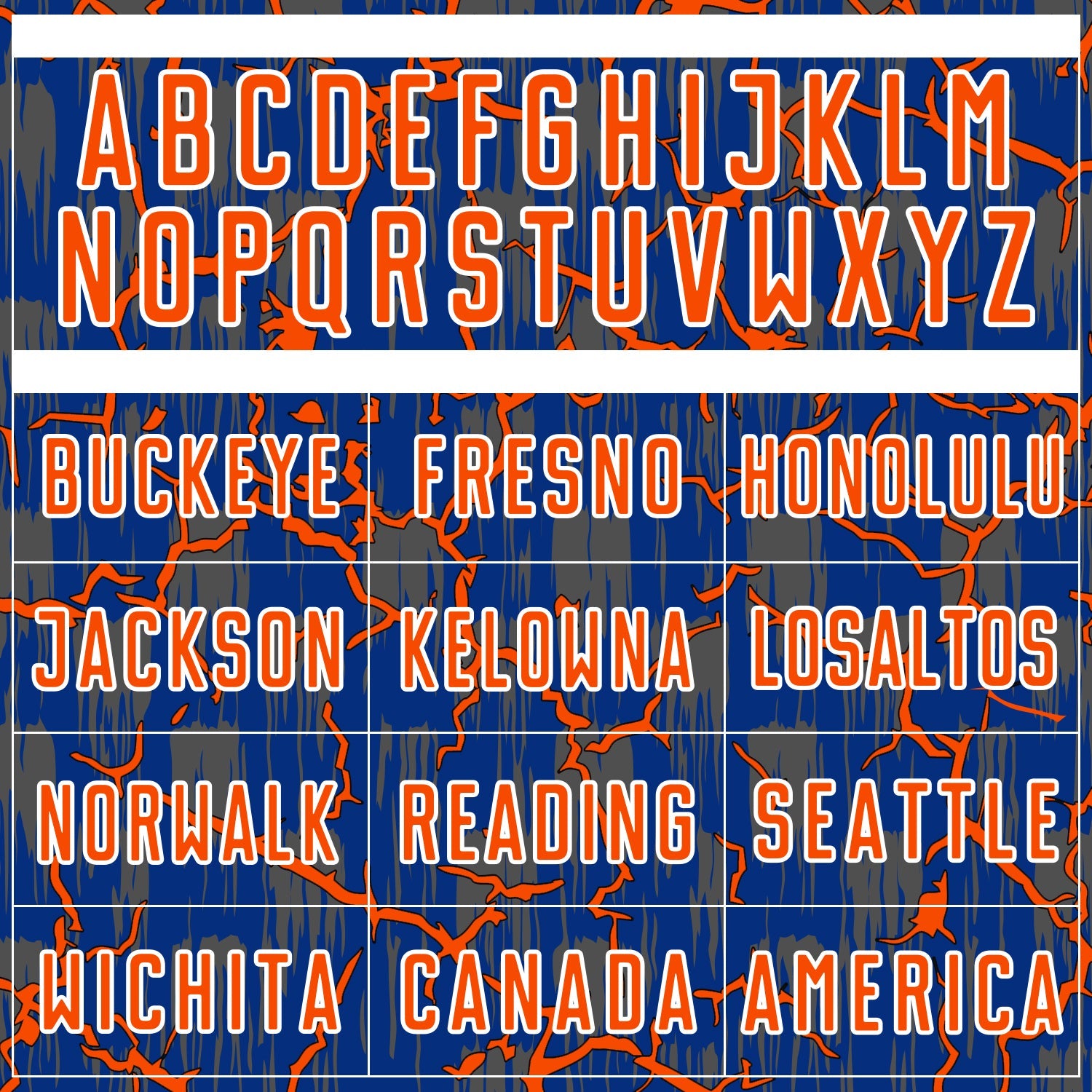 Custom Royal Orange-White Lightning Sublimation Soccer Uniform Jersey