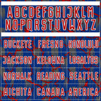 Custom Royal Red-White Lightning Sublimation Soccer Uniform Jersey