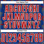 Custom Royal Red-White Lightning Sublimation Soccer Uniform Jersey