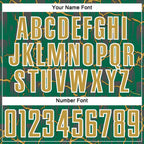 Custom Kelly Green Old Gold-White Lightning Sublimation Soccer Uniform Jersey