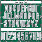 Custom Kelly Green Gray-White Lightning Sublimation Soccer Uniform Jersey