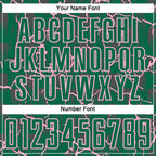 Custom Kelly Green Light Pink Lightning Sublimation Soccer Uniform Jersey