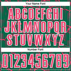 Custom Kelly Green Neon Pink-White Lightning Sublimation Soccer Uniform Jersey