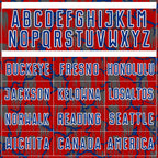 Custom Red Royal-White Lightning Sublimation Soccer Uniform Jersey