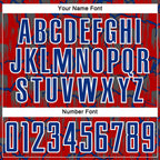 Custom Red Royal-White Lightning Sublimation Soccer Uniform Jersey