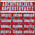 Custom Red Light Blue-White Lightning Sublimation Soccer Uniform Jersey