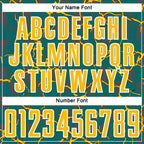 Custom Teal Gold-White Lightning Sublimation Soccer Uniform Jersey