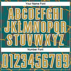 Custom Teal Old Gold-White Lightning Sublimation Soccer Uniform Jersey