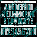 Custom Black Teal-White Abstract Fragment Art Splash Sublimation Soccer Uniform Jersey