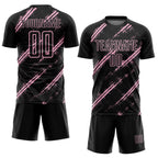 Custom Black Light Pink Abstract Fragment Art Splash Sublimation Soccer Uniform Jersey