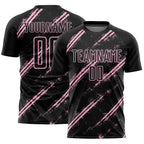 Custom Black Light Pink Abstract Fragment Art Splash Sublimation Soccer Uniform Jersey