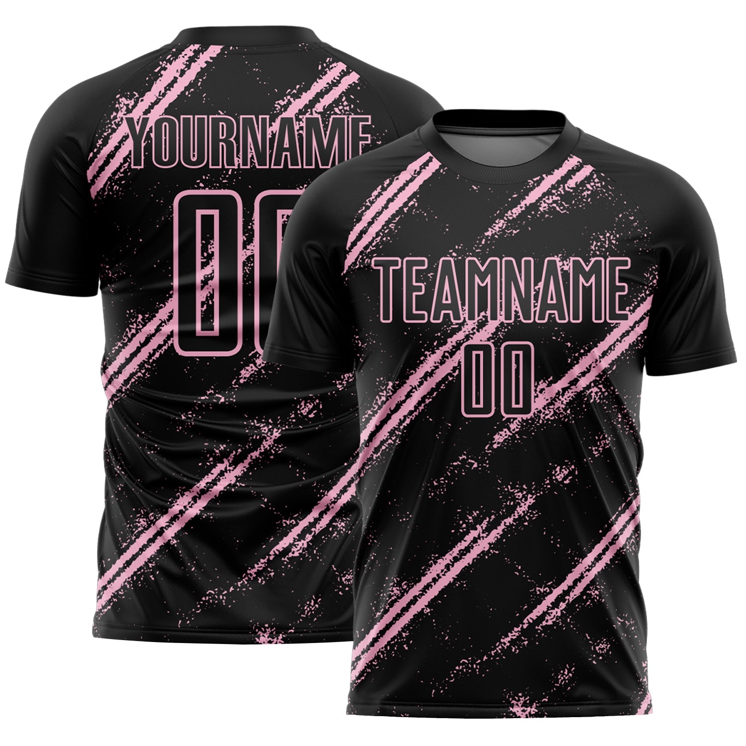 Custom Black Light Pink Abstract Fragment Art Splash Sublimation Soccer Uniform Jersey