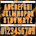 Custom Black Bay Orange-White Abstract Fragment Art Splash Sublimation Soccer Uniform Jersey