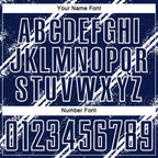Custom Navy White Abstract Fragment Art Splash Sublimation Soccer Uniform Jersey