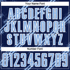 Custom Navy Light Blue-White Abstract Fragment Art Splash Sublimation Soccer Uniform Jersey