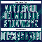 Custom Navy Teal-White Abstract Fragment Art Splash Sublimation Soccer Uniform Jersey