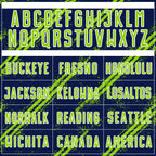 Custom Navy Neon Green-White Abstract Fragment Art Splash Sublimation Soccer Uniform Jersey