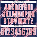 Custom Navy Medium Pink-White Abstract Fragment Art Splash Sublimation Soccer Uniform Jersey