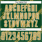 Custom Green Old Gold-White Abstract Fragment Art Splash Sublimation Soccer Uniform Jersey