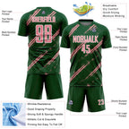 Custom Green Medium Pink-White Abstract Fragment Art Splash Sublimation Soccer Uniform Jersey