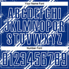 Custom Royal White Abstract Fragment Art Splash Sublimation Soccer Uniform Jersey