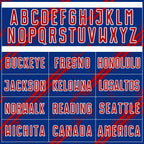 Custom Royal Red-White Abstract Fragment Art Splash Sublimation Soccer Uniform Jersey