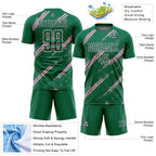 Custom Kelly Green Light Pink Abstract Fragment Art Splash Sublimation Soccer Uniform Jersey