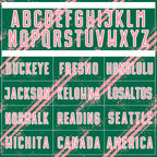 Custom Kelly Green Medium Pink-White Abstract Fragment Art Splash Sublimation Soccer Uniform Jersey