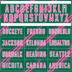 Custom Kelly Green Pink-White Abstract Fragment Art Splash Sublimation Soccer Uniform Jersey