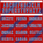 Custom Red Royal-White Abstract Fragment Art Splash Sublimation Soccer Uniform Jersey