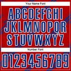 Custom Red Royal-White Abstract Fragment Art Splash Sublimation Soccer Uniform Jersey